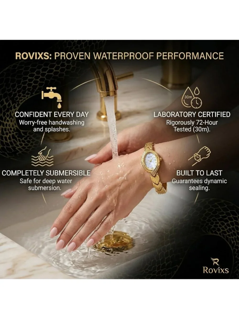 Elegant Vintage Women's Quartz Watch - Classic Design, Water Resistant